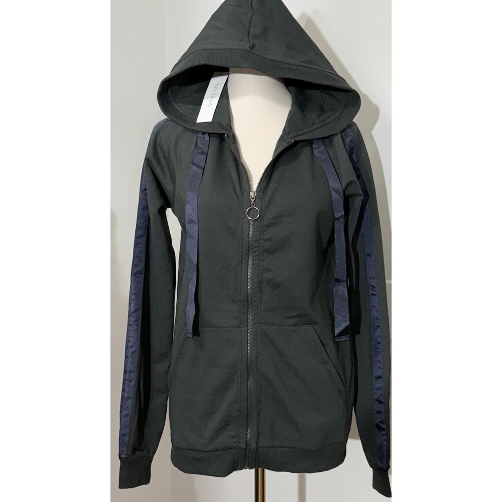 NEW Long Tall Sally LTS Grosgrain Stripe Hoodie Sweatshirt Zip Hoodie Size XS